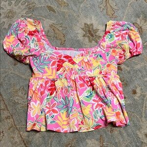 Floral Puff Sleeve Top